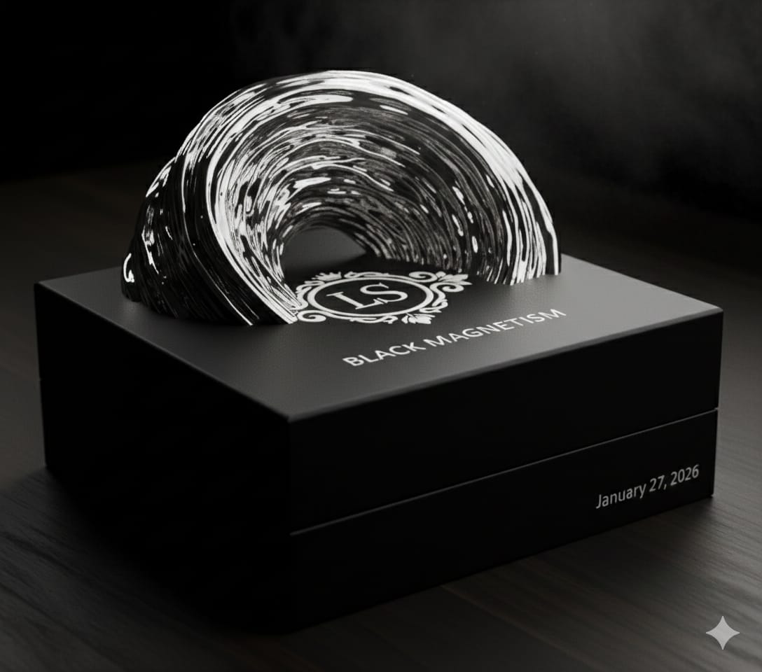 Detaliu macro — cutia BLACK MAGNETISM